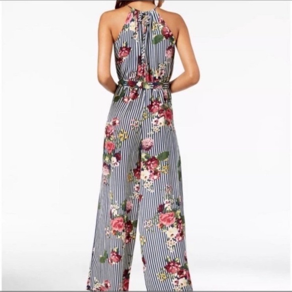 Women’s Floral Stripe Jumpsuit - Picture 2 of 7